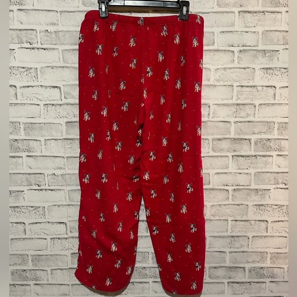 Women’s LOFT sleep pajama bottoms red with dogs frenchies bulldogs print M - Picture 2 of 5